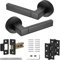 Decoranddecor Matt Black Door Handles Internal – Aluminium Black Door Handle Sets for Internal Doors | Internal Door Handles with Mortice Latch and Butt Hinge | Lumina Range