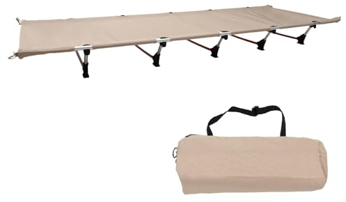 JAYEUW Klappbett aus Aluminium faltbares Camping Cot Tragbares Schlafbett Klappbett Belastbarkeit bis 150kg für Camping Reisen Outdoor Indoor 190 * 70cm (Khaki)