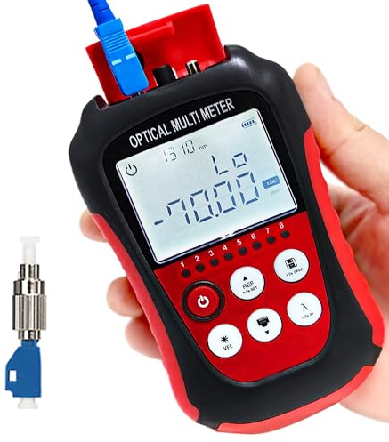 D YEDEMC 2024New Mode Optical Fiber Power Meter FC/SC/ST Universal Interface Fiber Tester Built-in 2Mw Visual Fault Locator Li-ion Battery USB Charge (OPM&VFL-Li)
