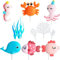 CTALBFF 11pcs 3D Ocean Theme Cake Decoration Toppers, Sea Birthday Cake Topper, Sea Animals Party, Under the Sea Cake Decoration for Baby Shower Kids Birthday