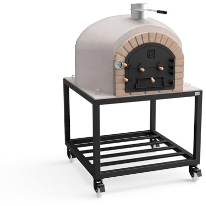 MOVELAR - Horno de Leña Exterior de Obra VESUVIUS (Blanco - 100 x 100 x 157 cm) - Horno de obra exterior con aislamiento térmico, 3 mantas cerámicas, cocción leña para jardín - REF: M00420