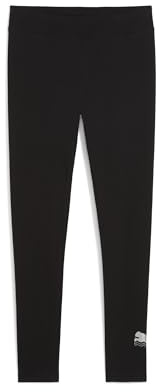 PUMA Damen ESS METALLIC Leggings jogginghose damen, PUMA Black-Metallic Silver, XL