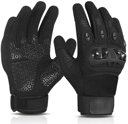 WESTWOOD FOX Guantes de Motocicleta para Hombres y Mujeres, Guantes de Motocicleta Transpirables para Pantalla táctil, Guantes de Motocross, Ciclismo, ATV MTB (Negro, XL)
