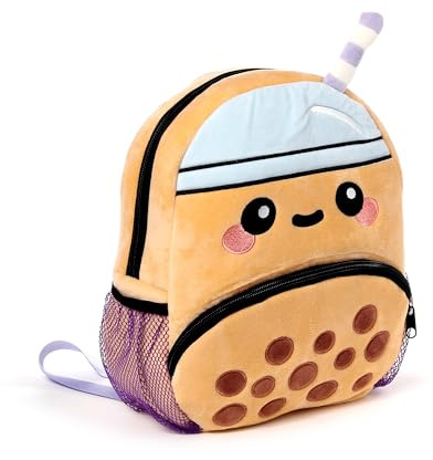 Puckator Rucksack aus Plüsch – Boba, der Bubble Tea – Foodiemals
