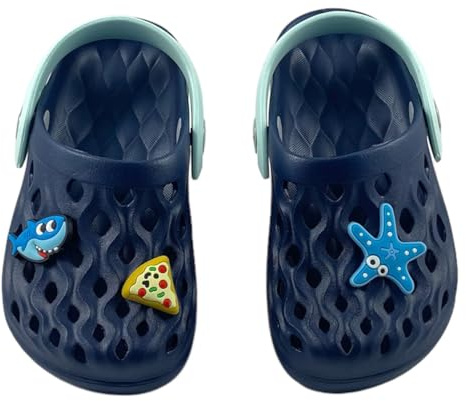 CAMMINARE Boots, for you Unisex Kinder Eva Clogs mit Schuhanstecker Gartenschuhe Jungen Mädchen Flow 24-34 EU (Marineblau, 30/31)