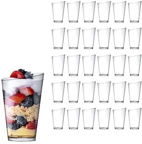 Table'Colors 96 Verrines apéritives transparentes 7 cl - Apéritif - Dessert - Tiramisu - Ramequin - Effet Bisauté - Design