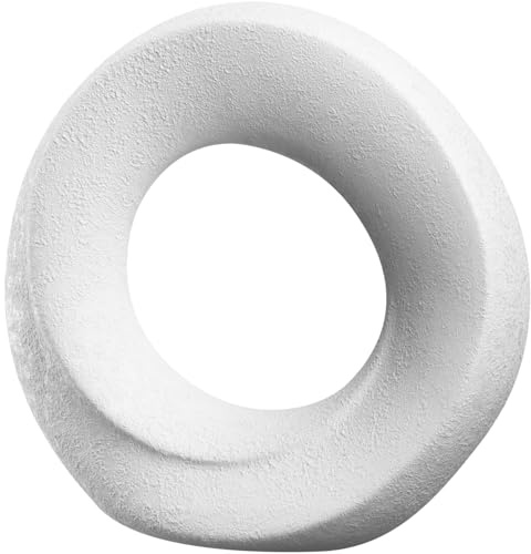 LEONARDO HOME Oggetto Keramikobjekt, 1 Stück, stilvolles Kunkstwerk aus Keramik, Moderne Dekoration mit erfrischender Atmosphäre, runde Form, Blickfang, handarbeitHöhe 22 cm, weiß, 059011