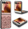 Pink Leopard Glitter Print for Motorola Razr 50 2024 Phone Case, Slim Lightweight Case Hard PC Wireless Charging Women Cover for Moto Razr 50