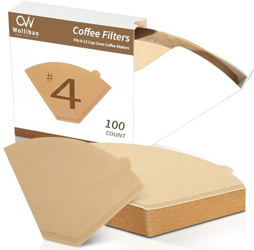 Coffee Filters Paper for Ninja Coffee Maker, 100Pcs Coffee Maker Filter 4 Cone Paper for Ninja 12-Cup Coffee Brewer Ninja Dual Brew Coffee Maker Ninja CM401 Ninja CFN601 Barista System