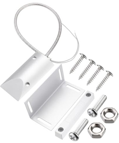 PATIKIL N.C. Wired Alarm Magnetic Garage Door, Heavy Duty Alarm Switch Sensor with Adjustable Bracket for Roller Shutter Grey