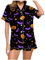 Schlafanzug Damen Schlafanzug Zweiteiliger Pyjama Sommer Nachthemd Pyjama Damen lang Set Langarm Lounge Sets pjama Set für Damen Satin Shorts Schlafanzug kurz Damen Schlafanzug