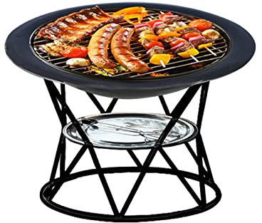 Brasero d'extérieur BBQ Grill Étagère 3 en 1 Brasero Table GrillBarbecue Brasero Table Jardin Patio Chauffage BBQ Ice Pit Couverture Étanche Fonte Jardin Brasero Baske