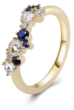 Ringe Nickelfrei, Hochzeit Ring Gold 9 Karat Gelbgold Größe 63 (20.1) Moissanit Rundschliff Weiß Personalisiert Für Jahrestag