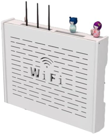 Router Schrank, Router Verstecken, Router Regal, WiFi Router Aufbewahrungsbox Wandregale, WiFi Router Box Kabel Organizer(E,45 * 35 * 6cm)