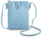 MultiValue Handytasche zum Umhängen, Leder Klein Umhängetasche Damen mit Schlüsselanhänger Mini Reißverschluss Handy Umhängetasche mit magnetischer Tasche (Blau)