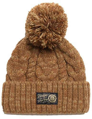 Superdry Damen Beaniemütze mit grobem Zopfmuster Island Toffee Twist 1SIZE