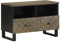 Juroupi Meuble TV Noir 70x33x46 cm Bois Massif de manguier,Meuble TV,Table Basse Salon Meuble TV,Table Basse LED Couleurs