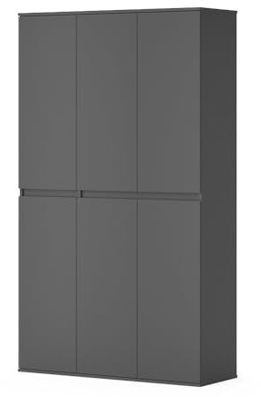 Vicco Kleiderschrank Claus, Anthrazit, 111 x 191.5 cm mit 6 Türen