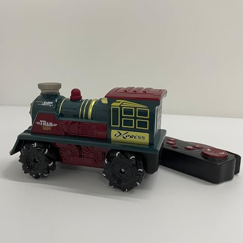 LTFIOON Ferngesteuertes Zug Spielzeug, 2.4GHz RC Dampflok mit Dampf, Licht & Sound, 4WD Eisenbahn mit Fernbedienung, 360° Drehung,Ferngesteuertes Auto Kinder ab 6 Jahren