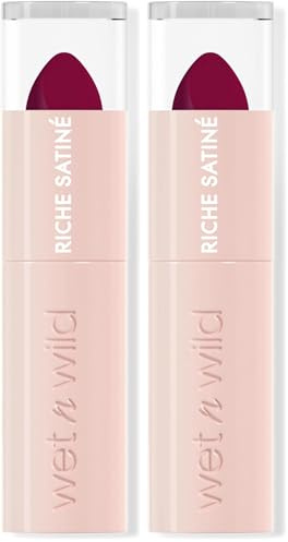 Wet n Wild Rich Satin Lip Color, Langanhaltender Lippenstift mit Satin-Finish, Feuchtigkeitsspendender, nicht austrocknender Formel und Pigmentierung mit samtweicher Textur, Fire Sign (Packung mit 2)