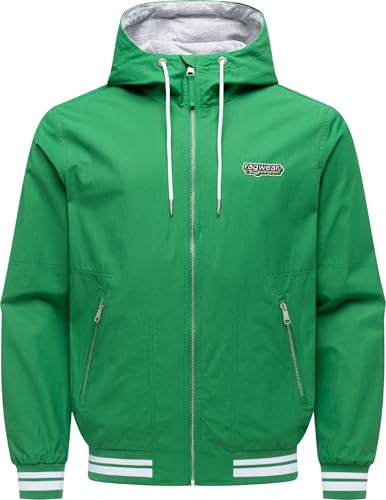 Ragwear Herren leichte Übergangsjacke im Collegejacken-Stil kurze Jacke mit Kapuze und elastischem Saum Stewan YOUMODO S-4XL