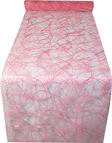 25m Sizoweb ® Original Tischband Tischläufer Tischdeko Faserseide 30cm / 300mm, Farbe:rosa
