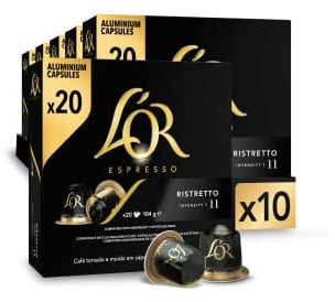 L'Or Espresso Café - 200 Capsules Ristretto n° 11 - compatibles Nespresso®* (lot de 10 x 20)