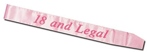 18. Geburtstag, Pink und rechtliche! Schärpe Girls Night Out Fancy Dress Party-Accessoire