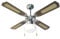 Zephir, Ventilatore da Soffitto, 4 Pale in Legno e Paglia di Vienna, Ventilatore con Luce, 3 Velocità, Diametro 107 cm, Funzione Reversibilità, Comando a Cordicella, Colore Marrone