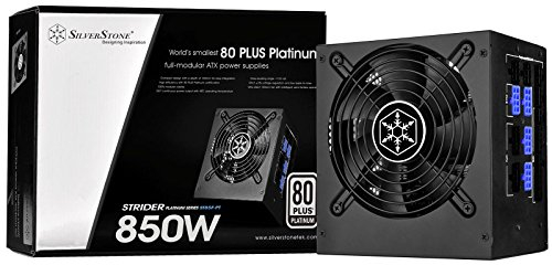 SilverStone SST-ST85F-PT - Serie Strider Platinum, 850W 80 Plus Platinum ATX PC Fuente de alimentación, 120mm, 100% modular