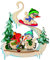 Drechslerei Kuhnert - Hobaku Bastelset im Schneemann Sportler Motiv - Fensterbild - Maße: 17 x 22 x 6 cm - Made in Germany