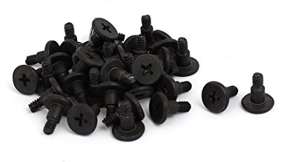 sourcing map Laptop Computer Shockproof Phillips Flat Head Bolts Hard Drive Screws Black 40pcs