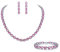 EVER FAITH Damen Schmuckset Braut Rosa Oval Zirkonia Geburtsstein Hochzeit Party Geschenk Halskette Ohrringe Armband Set