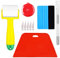 Ewrap Kit de lissage de papier peint avec raclette rouge, rouleau à coudre, mètre ruban