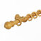 Lister Cartwright 33 mm Ribbed Ball Wood Curtain Poles Fixed Length Premium Quality Curtain Pole Wooden Beautiful Design Rubber Wooden Finials, Honey Oak Color 150 cm