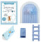 Myfuturshop® Raton Pérez Puerta mágica, Caja para el Diente, Escalera, 4 certificados de Diente Limpio. Regalo Original para niño y niña. Azul