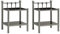 vidaXL 2X Tables de Chevet Table de Nuit Armoire de Chevet Armoire de Lit Chambre à Coucher Maison Intérieur Gris et Noir Métal et Verre