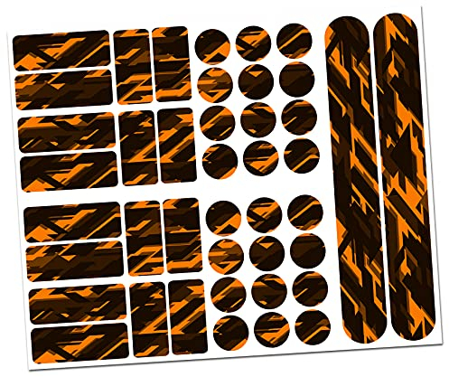 34 Teiliges Fahrrad Rahmen Schutzfolie Folie Aufkleber Schutz MTB BMX Kette Lackschutzfolie - Finest Folia R159 R160(14 Future Neon Orange)