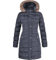 Spindle Womens Long Fur Trimmed Hooded Padded Puffer Parka Ladies Winter Jacket Coat Blue 16