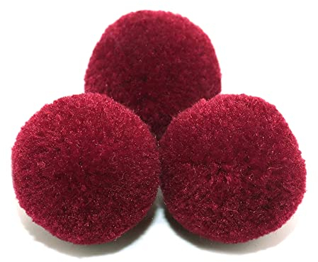 Duories Pompons zum Basteln,10 Stück 50mm Bunte Bommeln Bälle,Pom Poms für Kunsthandwerk,Pompons Bälle für Ostern,Weihnachten,Bunte Pompons für DIY Basteln Tischdekoration Geburtstagsdeko,Weinrot