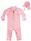 weVSwe Baby Mädchen Badeanzug UV-Schutz Einteiler mit Kleinkind Sonnenhut Flap Cap Rosa Herz 6-12 Monate