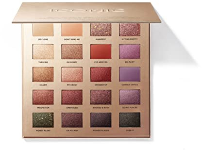 ICONIC London Desk to Dance Eye Shadow Palette | 20 Velvet, Matte & Shimmer Shades