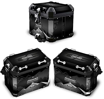 KIT PROTEZIONI ADESIVI VALIGIE RIVESTIMENTO COMPLETO COMPATIBILE CON BMW ALU 2° MODELLO R 1200 GS ADV Triple Black VA2-FM-001