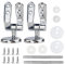 Toilet Seat Fittings, Zinc Alloy Toilet Seat Replacement Hinge with Fittings and Repair Parts, for Most Wooden | Resin | MDF Toilet Seat