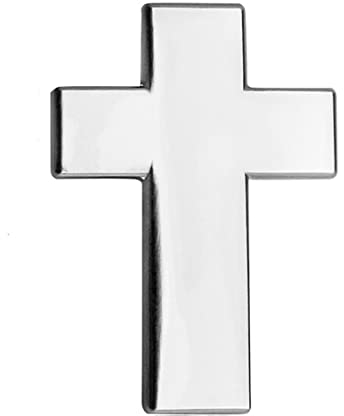 Christliches Kreuz Silber Metall Button Badge Pin Brosche