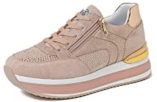 QUEEN HELENA Scarpe da Ginnastica Casual Leggere Plateau Sneakers Platform Zeppa Comode Donna X28-61 (X28-61 Rosa, Numeric_38)