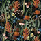 VEELIKE Tapete Blumen Schwarz Blumentapete Vintage Tropische Blätter Fototapete Schlafzimmer Tapeten Dschungel Möbelfolie Selbstklebend Dekorfolie Klebefolie Möbel Deko Wohnzimmer 44.5cmx300cm