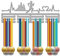 CREATCABIN Running Run Medal Hanger Display Porta Medaglie Rack Sport Metallo Appeso Atleta Premi Ferro Montaggio A Parete Decor Oltre 60 Medaglie per Corridore Distintivo Nuoto Ginnastica 40 x 15cm
