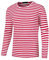 Lars Amadeus Striped T-Shirt for Men's Casual Crew Neck Long Sleeves Basic Pullover Tee Tops Red White L
