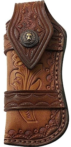 Casiler Knife Sheath, Leather Knife Pouch Snap Closure Belt Loop for Folding Knife Pocket Knife